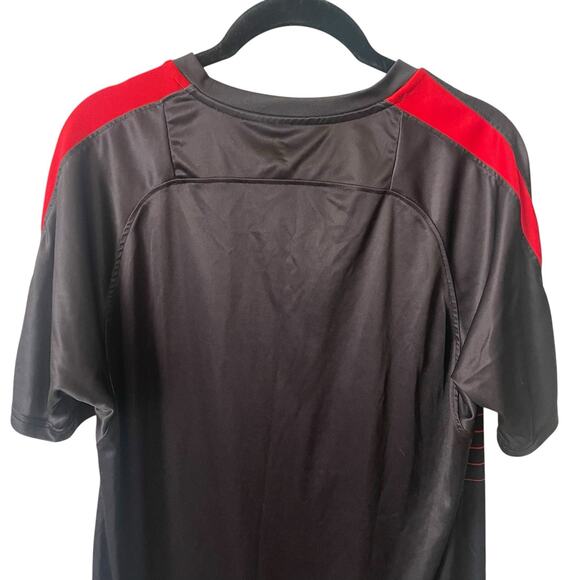 Mitre Mens Medium Athletic T-Shirt Short Sleeve Tee Top Black Red ProFlow Active - Picture 7 of 7